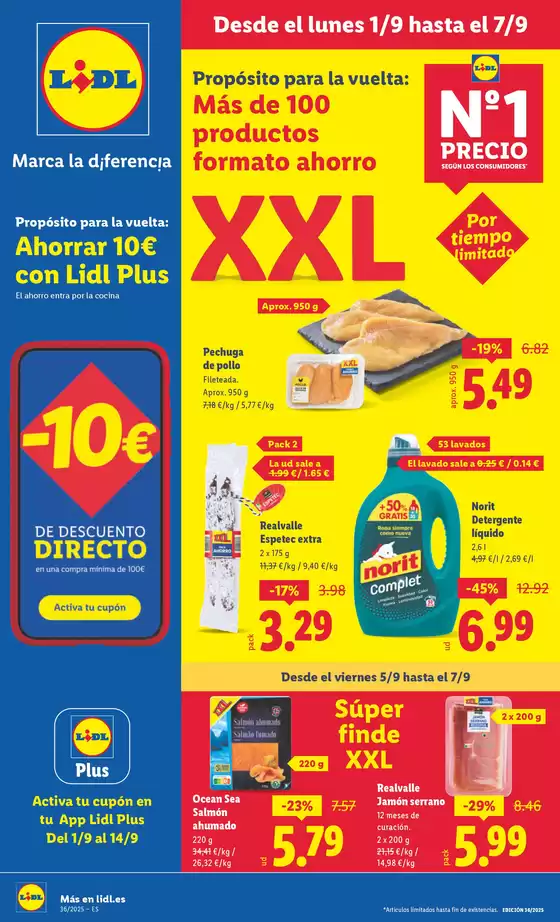 Catálogo Lidl en Ribamontán al Monte | № 1 PRECIO - Ofertas válidas del 01/09 al 07/09 | 2025-09-01T00:00:00.000Z - 2025-09-07T00:00:00.000Z