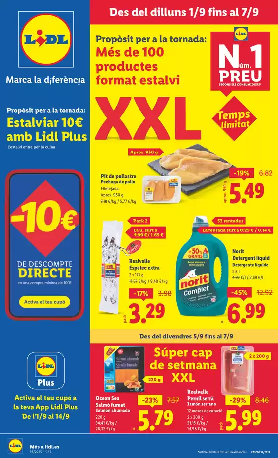Catálogo Lidl en Vilanova i la Geltru | № 1 PRECIO - Ofertas válidas del 01/09 al 07/09 | 2025-09-01T00:00:00.000Z - 2025-09-07T00:00:00.000Z