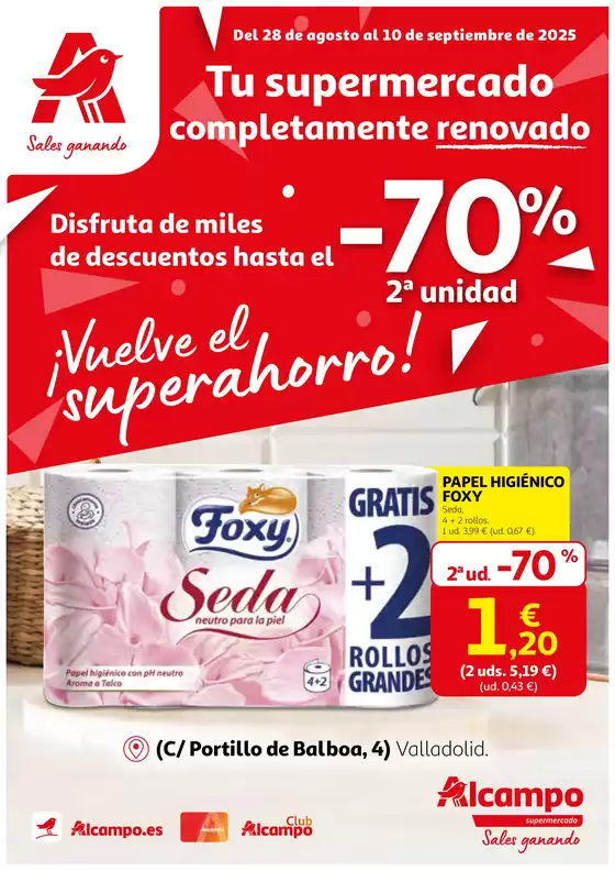 Catálogo Alcampo en Arroyo de la Encomienda | Del 28 de agosto al 10 de septiembre de 2025 | 2025-08-29T00:00:00.000Z - 2025-09-10T00:00:00.000Z