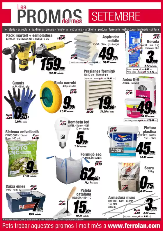 Les Promos del mes Setembre