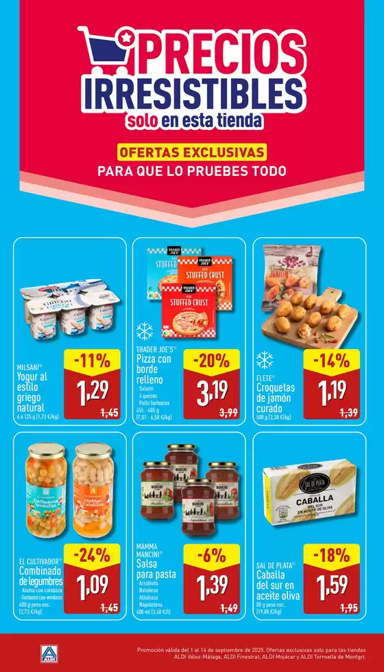 Catálogo ALDI en Carlota | ¡Precios irresistibles! | 2025-09-01T00:00:00.000Z - 2025-09-14T00:00:00.000Z