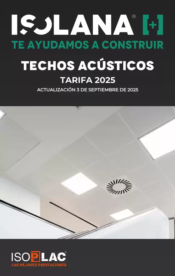 TECHOS ACÚSTICOS – TARIFA ISOLANA