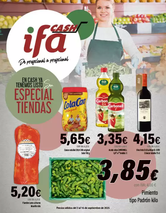 Precios válidos del 3 al 16 de septiembre de 2025