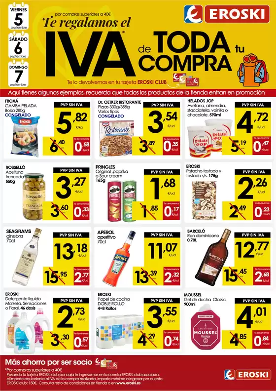 Catálogo Eroski en Llucmajor | Te regalamos el IVA de toda tu compra | 2025-09-04T00:00:00.000Z - 2025-09-07T00:00:00.000Z