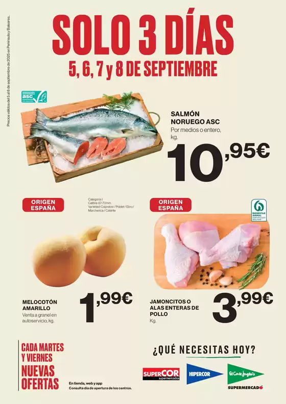 Precios válidos del 5 al 8 de septiembre de 2025 en Península y Baleares..