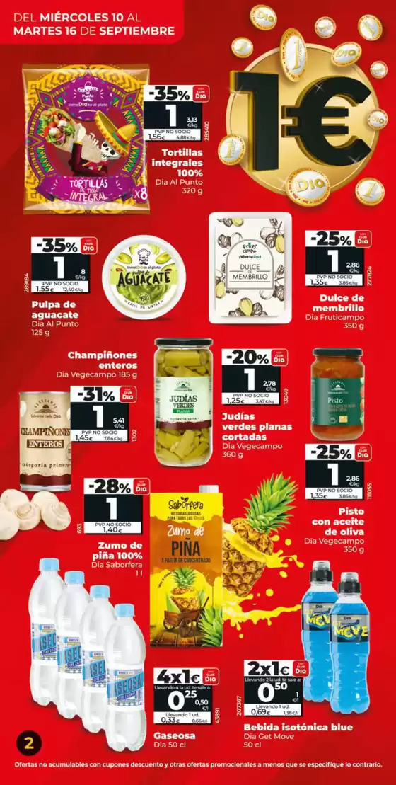 Más de 100 productos a 1 euro del 10/09 al 16/09