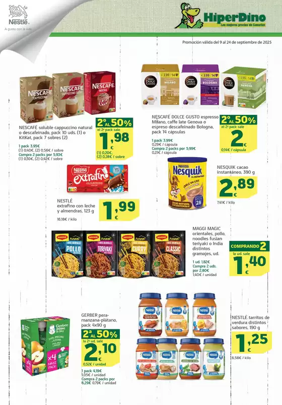 Ofertas desde el 9 de septiembre