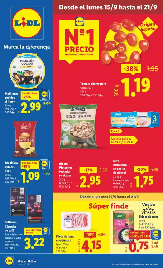 Catálogo Lidl en Alicante | № 1 PRECIO - Ofertas válidas del 15/09 al 21/09 | 2025-09-15T00:00:00.000Z - 2025-09-21T00:00:00.000Z