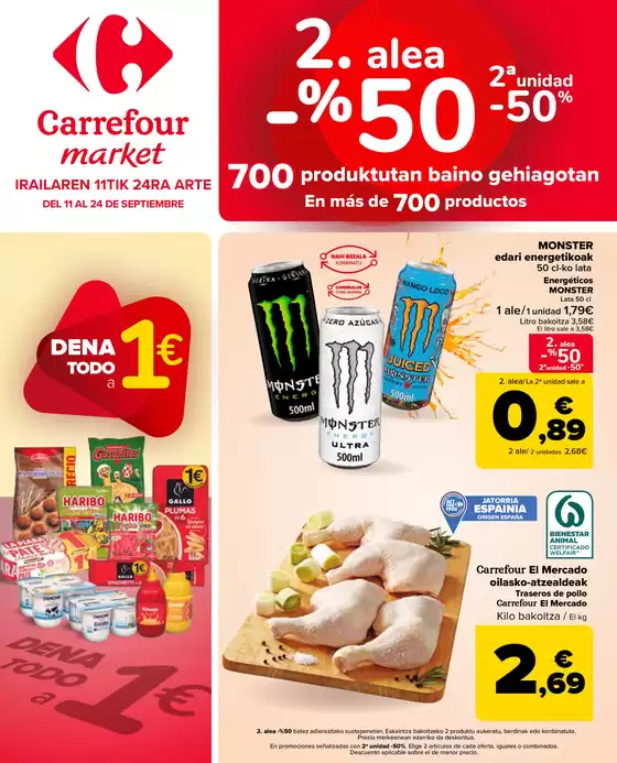 2a unitat -50% en més de 700productos