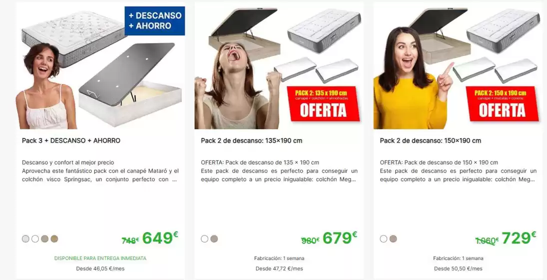Packs de descanso en oferta