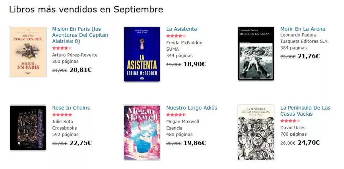 Catálogo Agapea en Binéfar | Libros más vendidos en Septiembre | 2025-09-09T00:00:00.000Z - 2025-09-30T00:00:00.000Z