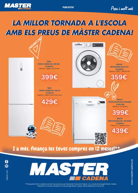 La Millor Tornada A L'escola Amb Els Preus De Màster Cadena!