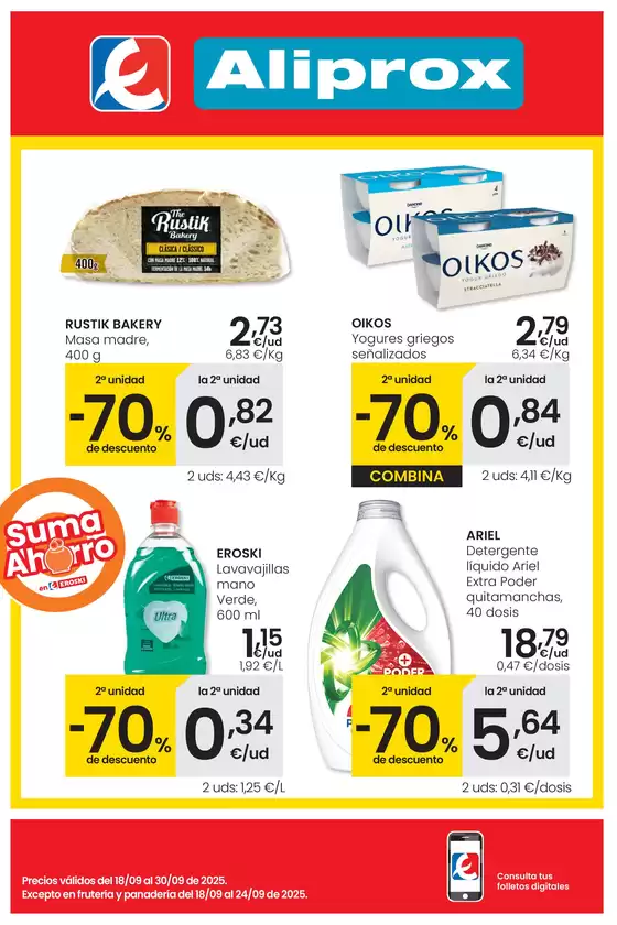 Catálogo Eroski en Madrid | SUMA AHORRO Aliprox | 2025-09-18T00:00:00.000Z - 2025-09-30T00:00:00.000Z