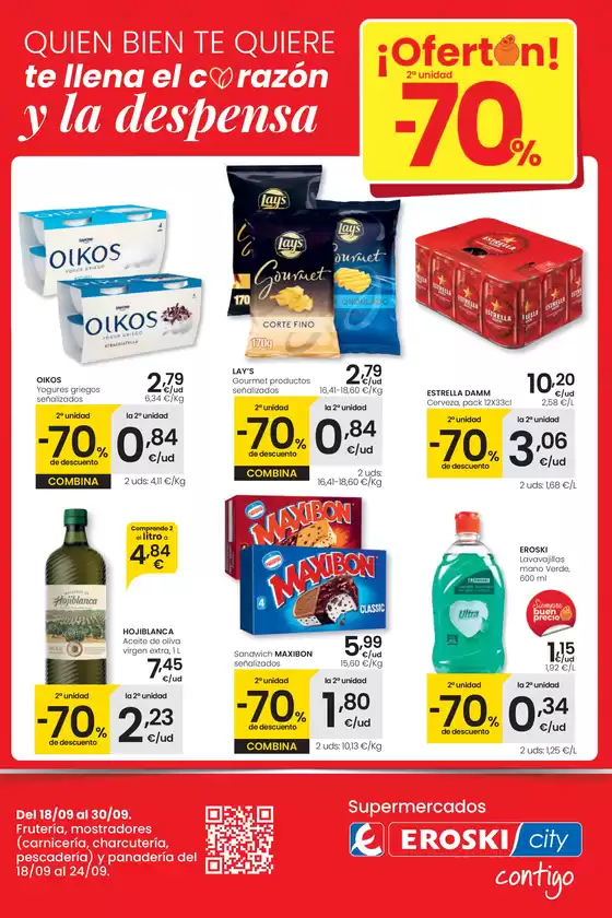 Catálogo Eroski en Palma de Mallorca | ¡OFERTÓN! 2a unidad -70% City Baleares | 2025-09-18T00:00:00.000Z - 2025-10-01T00:00:00.000Z
