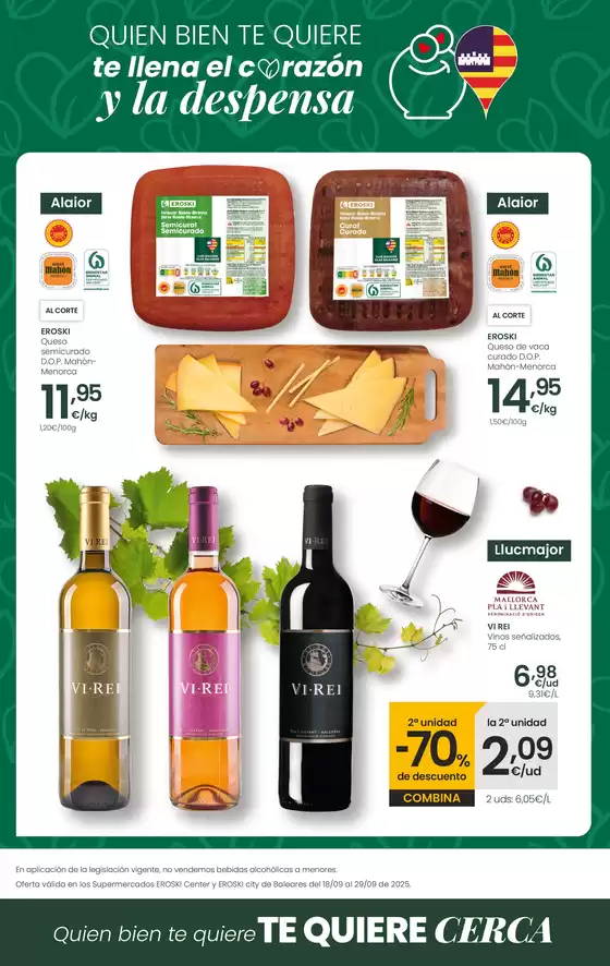 Catálogo Eroski en Palma de Mallorca | ¡OFERTÓN! 2a unidad -70% | 2025-09-18T00:00:00.000Z - 2025-10-01T00:00:00.000Z