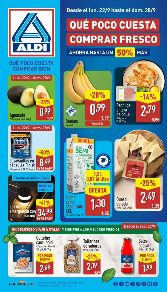 Catálogo ALDI en Calvià | Qué poco cuesta comprar bien | 2025-09-22T00:00:00.000Z - 2025-09-28T00:00:00.000Z