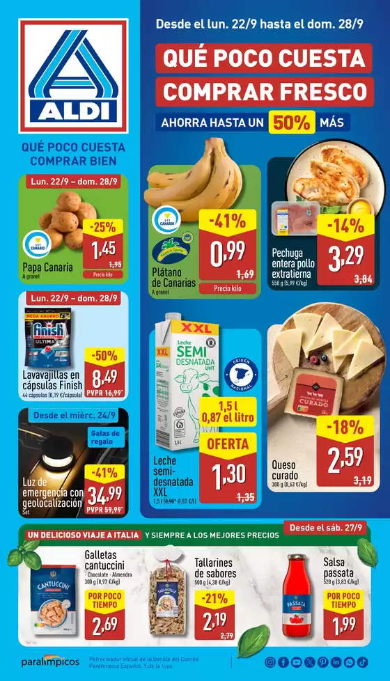 Catálogo ALDI en Arafo | Qué poco cuesta comprar bien | 2025-09-22T00:00:00.000Z - 2025-09-28T00:00:00.000Z