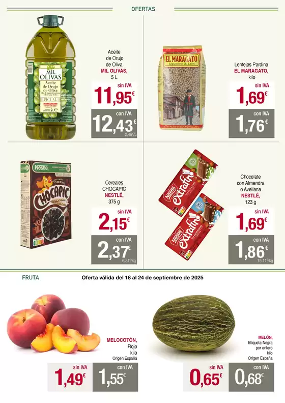 Oferta válida del 18 de septiembre al 1 de octubre de 2025