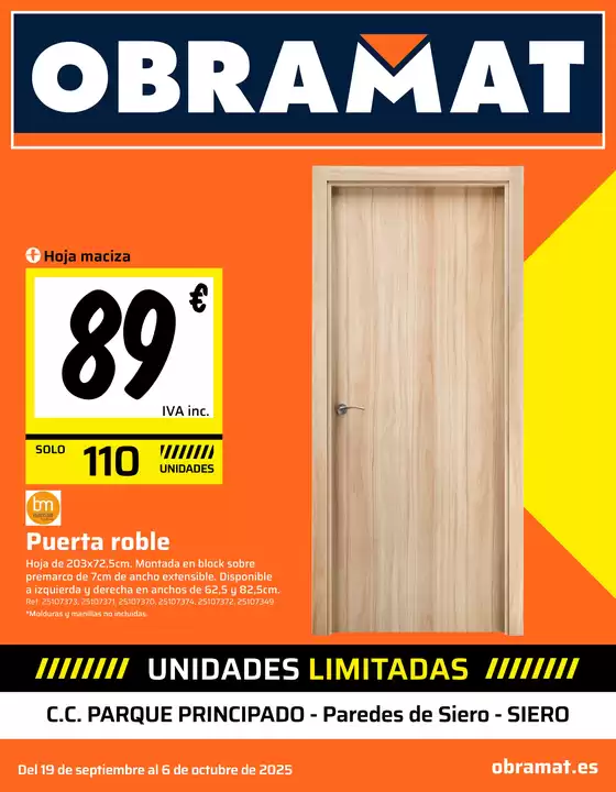 Del 19 de septiembre al 6 de octubre de 2025 obramat.es