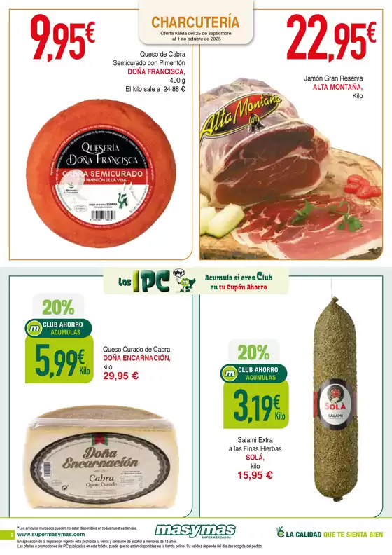 Oferta válida del 25 de septiembre al 1 de octubre de 2025