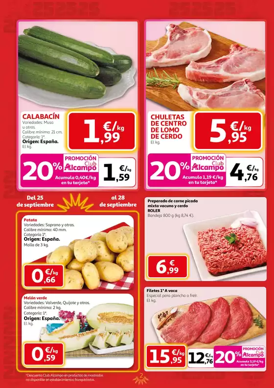 Del 25 de septiembre al 8 de octubre de 2025