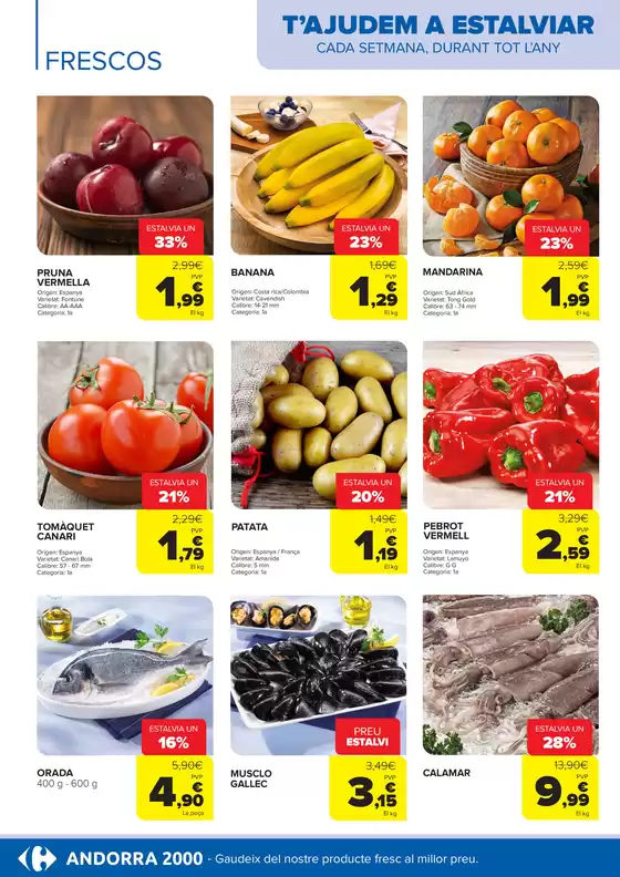 Preus vàlids del 25 de setembre al 15 d’octubre del 2025