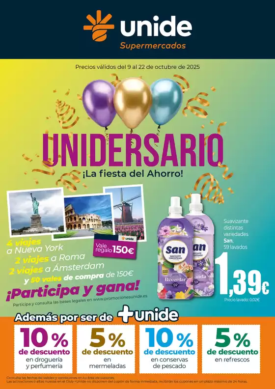 Catálogo Unide Supermercados en Santoña | ¡La fiesta del ahorro! UNIDE Supermercados Canarias | 2025-10-09T00:00:00.000Z - 2025-10-22T00:00:00.000Z