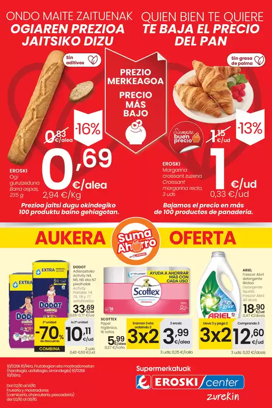 Catálogo Eroski en Olite | Prezio Merkeagoa EROSKI CENTER | 2025-10-02T00:00:00.000Z - 2025-10-14T00:00:00.000Z