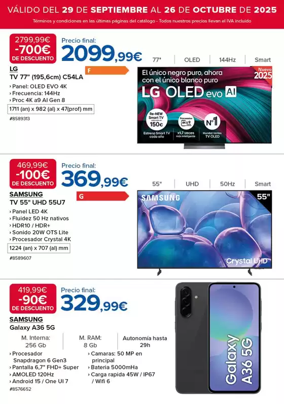Válido del 29 de septiembre al 26 de octubre de 2025