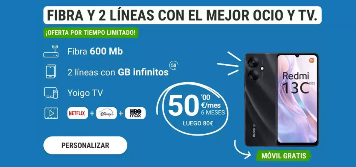 Fibra Y 2 Líneas Con El Mejor Ocio Y Tv