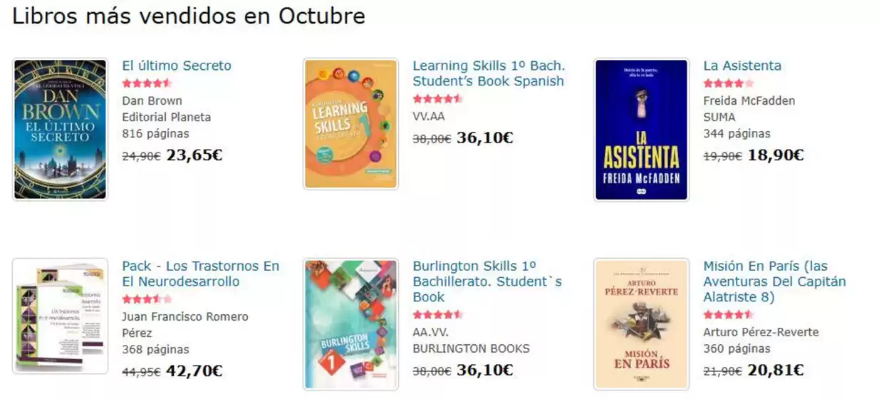 Catálogo Agapea en A Coruña | Libros más vendidos en Octubre | 2025-10-01T00:00:00.000Z - 2025-10-31T00:00:00.000Z