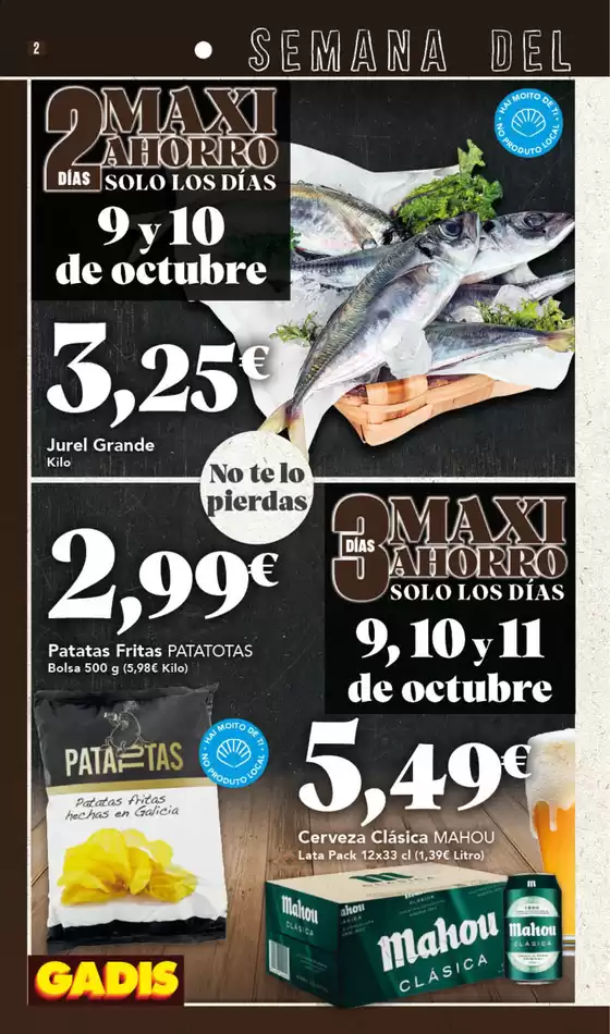 Precios válidos del 9 al 15 de octubre de 2025