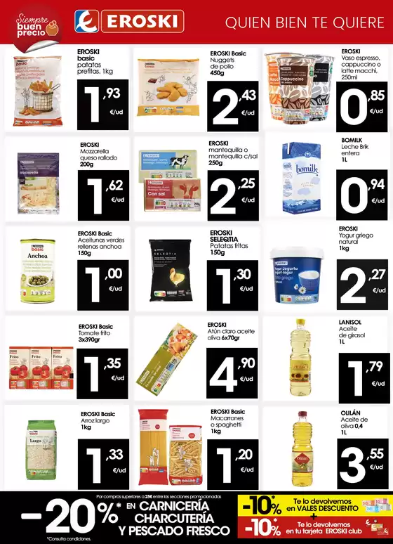 -20% en carnicería, charcutería y pescado fresco