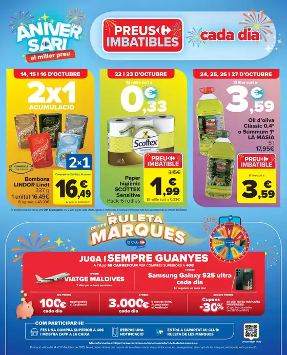 Del 14 al 27 d'octubre