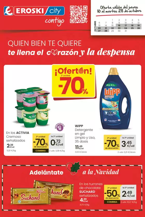 Catálogo Eroski en Ribadeo | ¡Ofertón! 2a unidad -70% | 2025-10-16T00:00:00.000Z - 2025-10-28T00:00:00.000Z