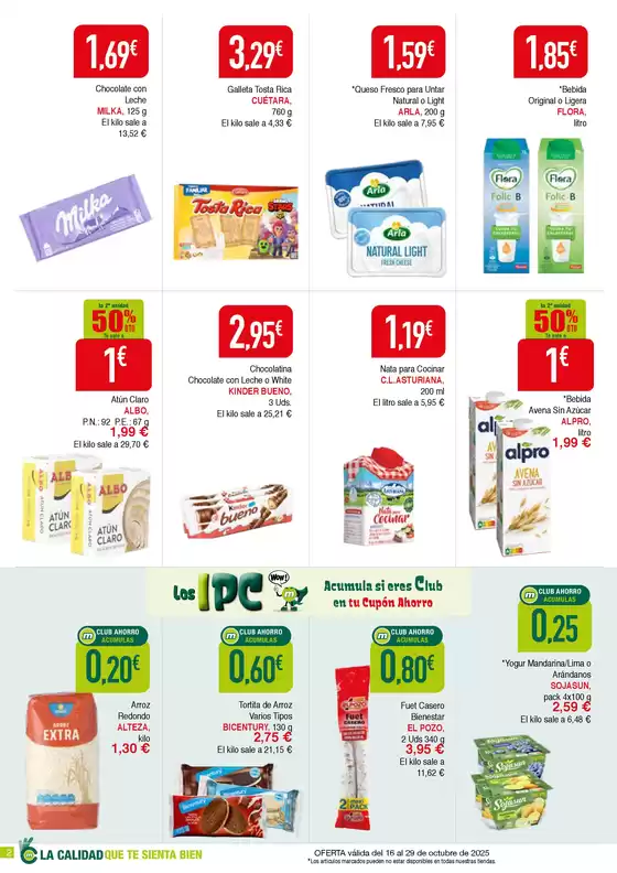 Oferta válida del 16 al 29 de octubre de 2025