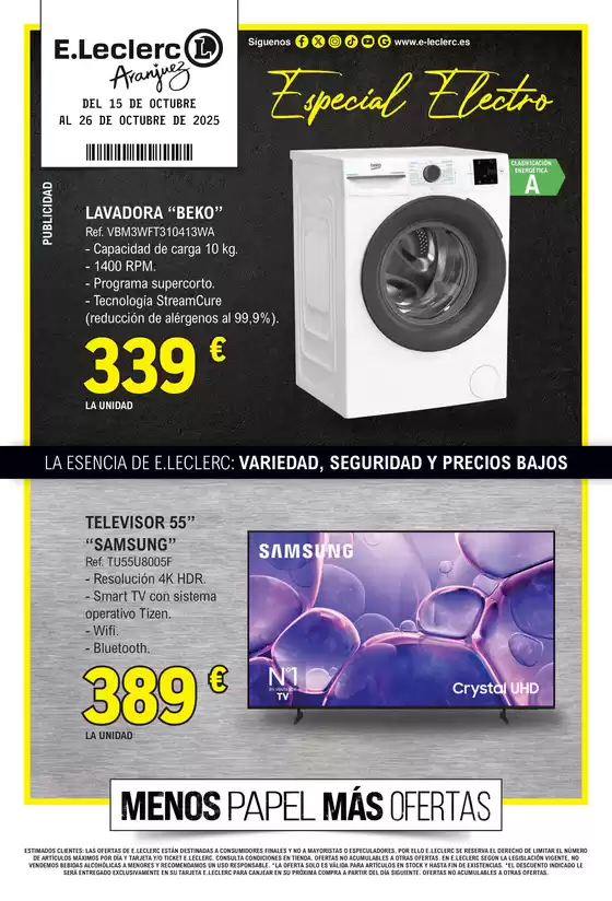 Catálogo E.Leclerc en Lebrija | Menos papel Más ofertas Electro | 2025-10-15T00:00:00.000Z - 2025-10-26T00:00:00.000Z