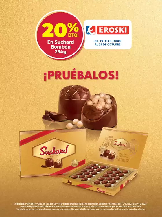 Catálogo Suchard Eroski | 20% Descuento unitario BOMBONES SUCHARD 254G | 2025-10-20T00:00:00.000Z - 2025-10-29T00:00:00.000Z