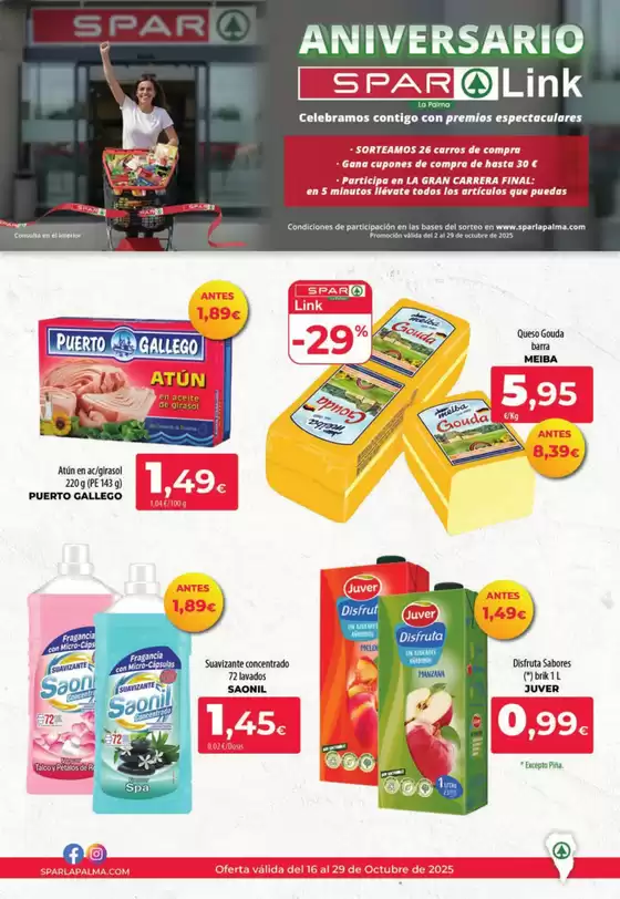 Catálogo Spar La Palma | Oferta válida del 16 al 29 de Octubre de 2025 | 2025-10-16T00:00:00.000Z - 2025-10-29T00:00:00.000Z