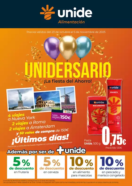 ¡La fiesta de ahorro! UNIDE Alimentación Península