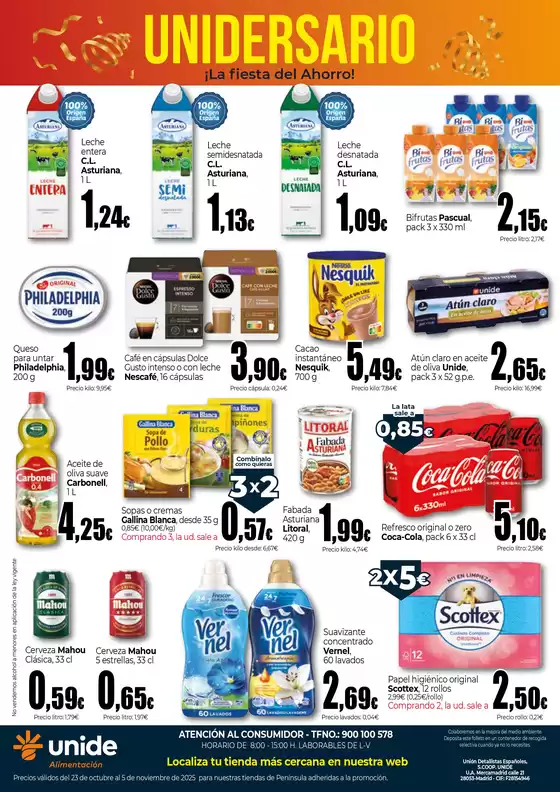 ¡La fiesta de ahorro! UNIDE Alimentación Península