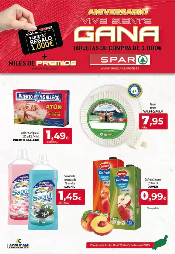 Catálogo SPAR Lanzarote | Oferta válida del 16 al 29 de Octubre de 2025 | 2025-10-16T00:00:00.000Z - 2025-10-29T00:00:00.000Z