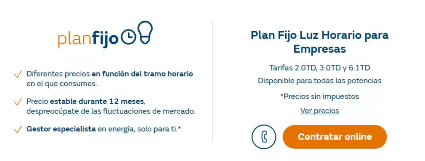 Tarifas de luz para empresas y pequeños negocios 