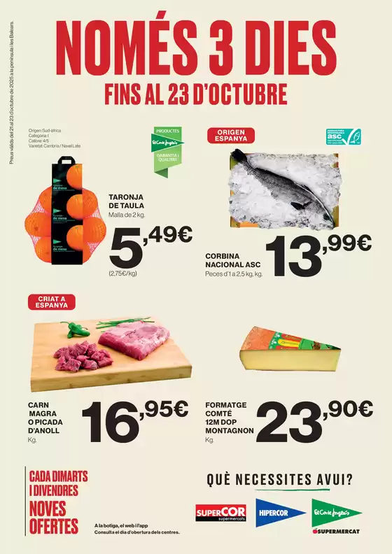 Catálogo Hipercor en Elgoibar | Només 3 Dies | 2025-10-21T00:00:00.000Z - 2025-10-23T00:00:00.000Z