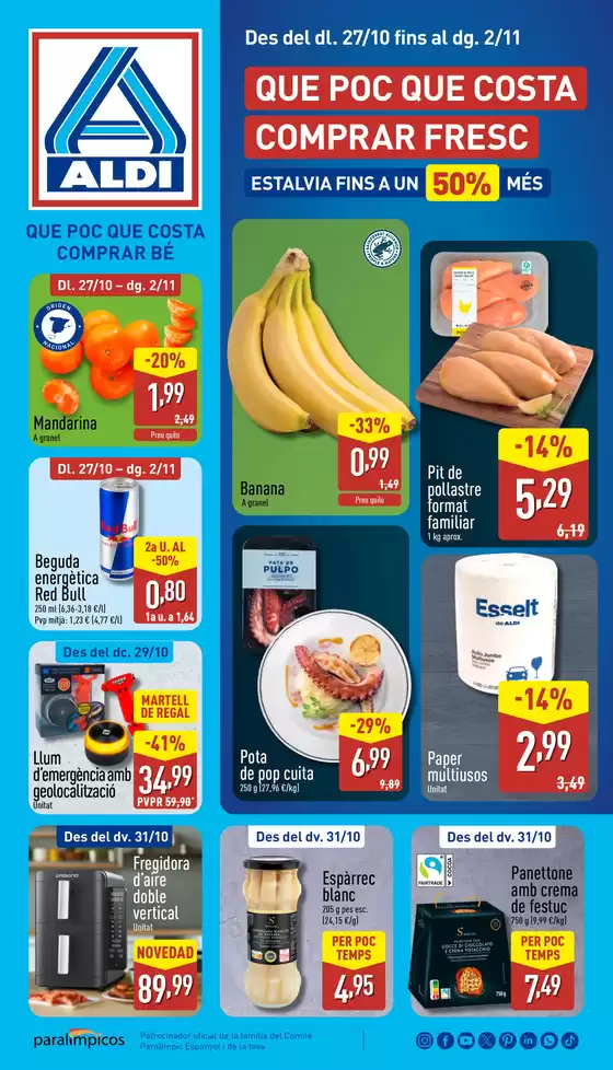 Catálogo ALDI en Palafrugell | ¡Qué poco cuesta comprar bien! | 2025-10-27T00:00:00.000Z - 2025-11-02T00:00:00.000Z
