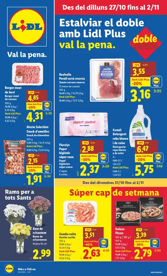 Catálogo Lidl en Montcada i Reixac | № 1 PRECIO - Ofertas válidas del 27/10 al 02/11 | 2025-10-27T00:00:00.000Z - 2025-11-02T00:00:00.000Z