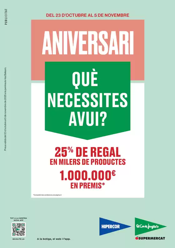 Catálogo Hipercor | Què Necessites Avui? | 2025-10-23T00:00:00.000Z - 2025-11-05T00:00:00.000Z