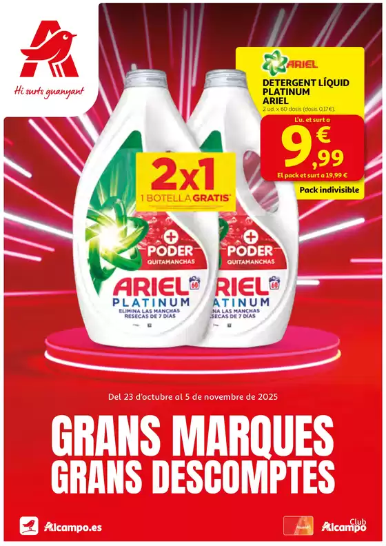 Catálogo Alcampo en Sant Carles de la Ràpita | Grans Marques Grans Descomptes | 2025-10-23T00:00:00.000Z - 2025-11-05T00:00:00.000Z