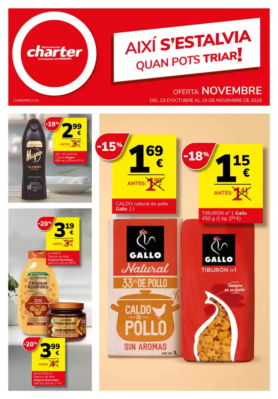 Catálogo Supermercados Charter | Així S'estalvia Quan Pots Triar! | 2025-10-23T00:00:00.000Z - 2025-11-19T00:00:00.000Z