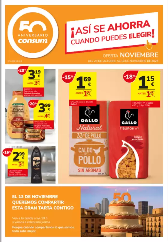 Catálogo Consum | ¡Así Se Ahorra Cuando Puedes Elegir! | 2025-10-23T00:00:00.000Z - 2025-11-19T00:00:00.000Z